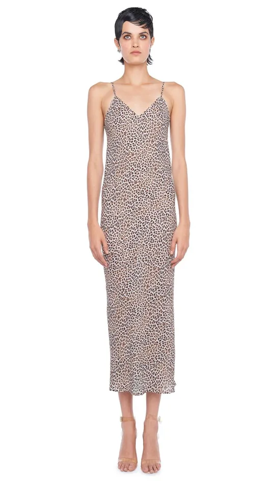 Norma Kamali Dresses BIAS SLIP DRESS TO MIDCALF Bb Leopard 8211 Clothing
