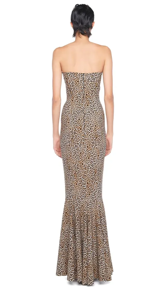 Norma Kamali Dresses BONDED CORSET GOWN Bb Leopard 8211 Clothing