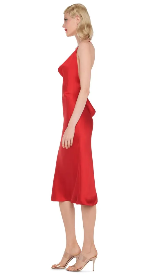 Norma Kamali Dresses CROSS BACK BIAS DRESS Tiger Red 8211 Clothing