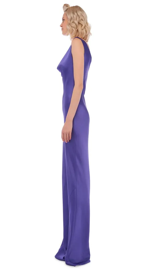 Norma Kamali Dresses DEEP DRAPE NECK GOWN Purple 8211 Clothing