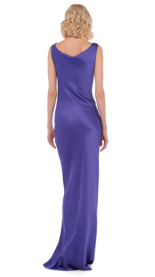 Norma Kamali Dresses DEEP DRAPE NECK GOWN Purple 8211 Clothing
