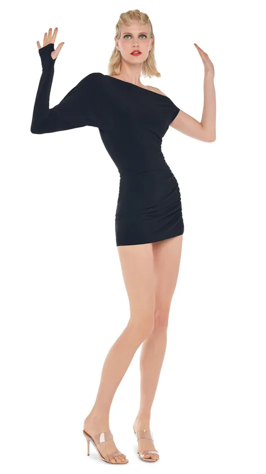 Norma Kamali Dresses DROP SHOULDER MINI DRESS Black 8211 Clothing
