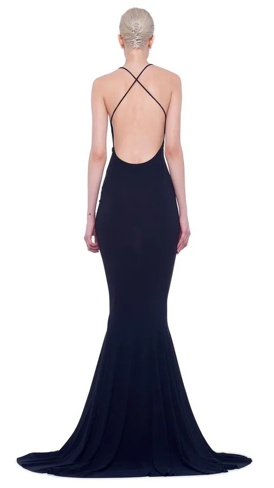 Norma Kamali Dresses LOW BACK FISHTAIL GOWN Black 8211 Clothing