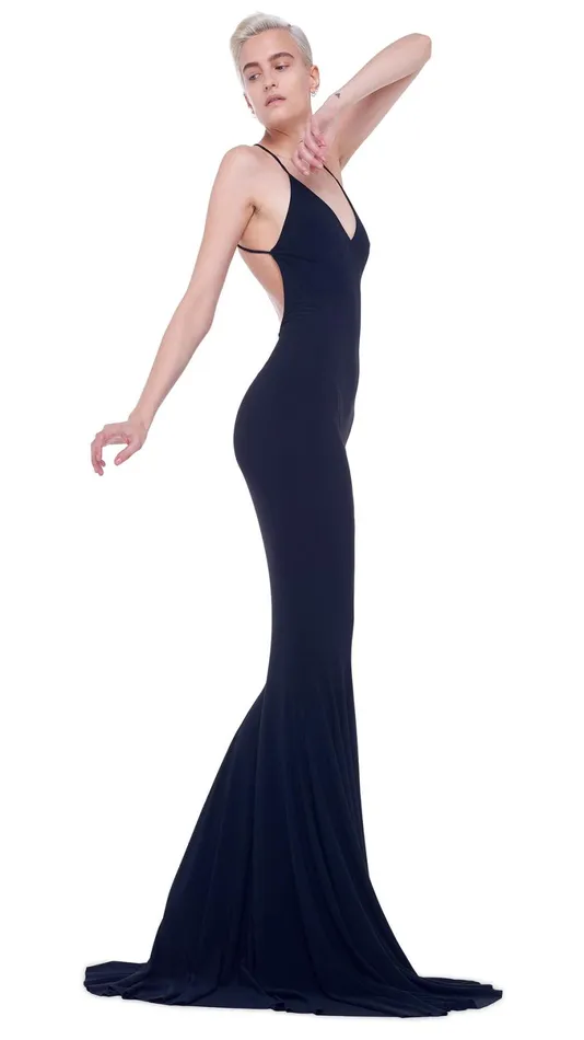 Norma Kamali Dresses LOW BACK FISHTAIL GOWN Black 8211 Clothing
