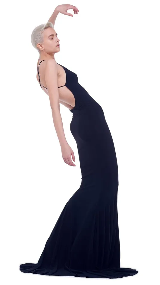 Norma Kamali Dresses LOW BACK FISHTAIL GOWN Black 8211 Clothing