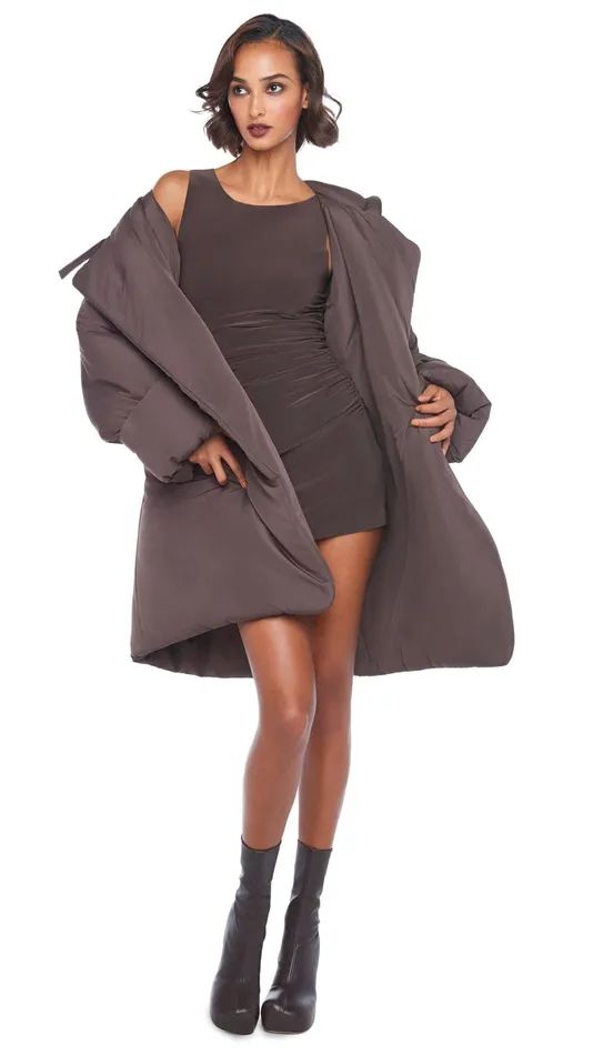 Norma Kamali Dresses SLEEVELESS PICKLEBALL MINI DRESS Chocolate 8211 Clothing Norma Kamali Dresses SLEEVELESS PICKLEBALL MINI DRESS Chocolate 8211 Clothing