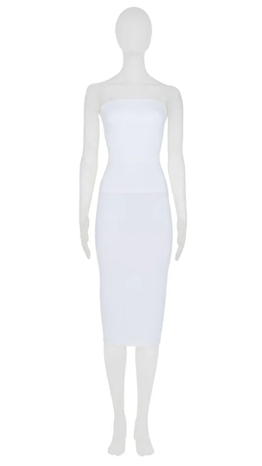 Norma Kamali Dresses STRAPLESS DRESS TO KNEE Snow White 8211 Clothing