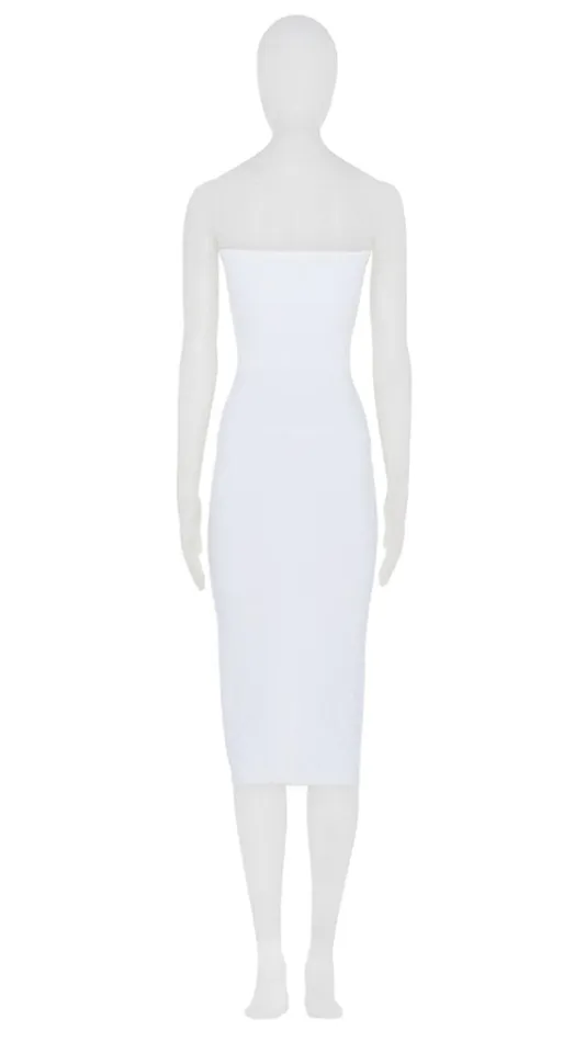 Norma Kamali Dresses STRAPLESS DRESS TO KNEE Snow White 8211 Clothing