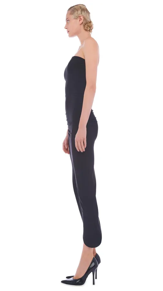 Norma Kamali Dresses STRAPLESS SIDE DRAPE GOWN Black 8211 Clothing