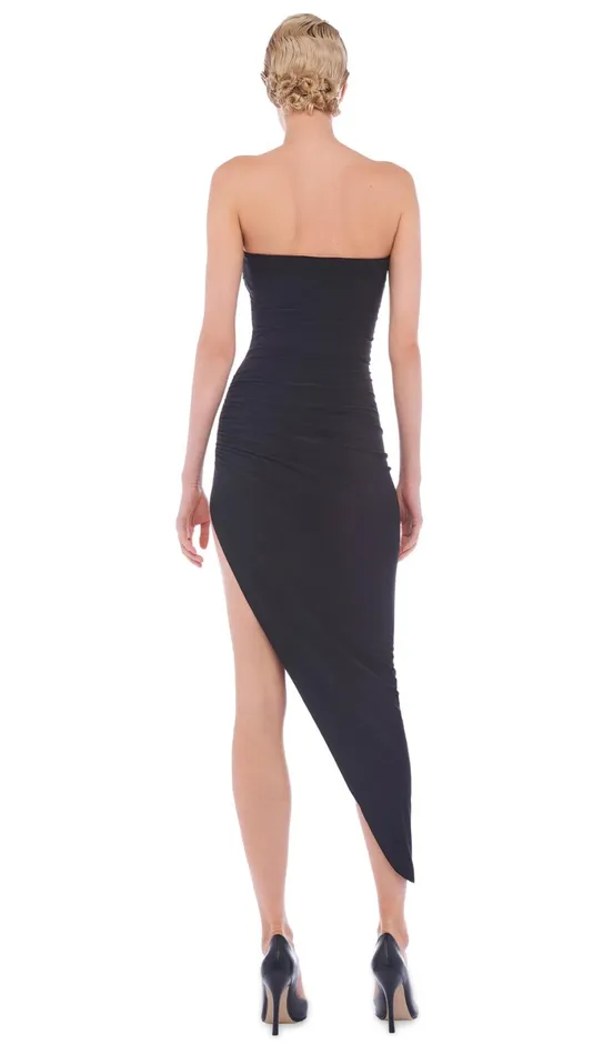 Norma Kamali Dresses STRAPLESS SIDE DRAPE GOWN Black 8211 Clothing