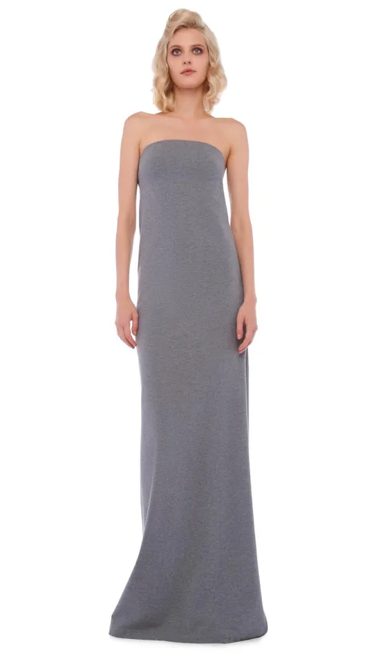 Norma Kamali Dresses STRAPLESS SIDE SLIT GOWN Medium Heather Grey 8211 Clothing Norma Kamali Dresses STRAPLESS SIDE SLIT GOWN Medium Heather Grey 8211 Clothing