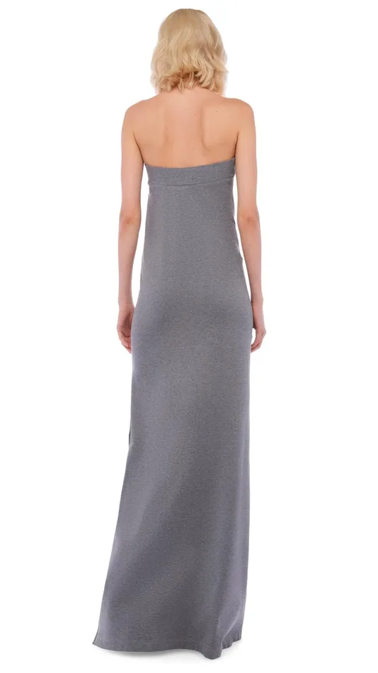 Norma Kamali Dresses STRAPLESS SIDE SLIT GOWN Medium Heather Grey 8211 Clothing Norma Kamali Dresses STRAPLESS SIDE SLIT GOWN Medium Heather Grey 8211 Clothing