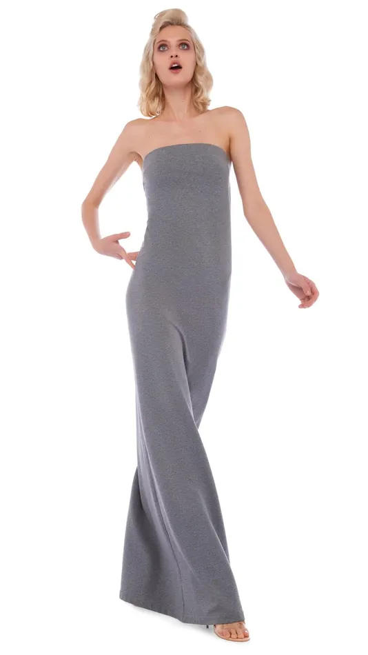 Norma Kamali Dresses STRAPLESS SIDE SLIT GOWN Medium Heather Grey 8211 Clothing Norma Kamali Dresses STRAPLESS SIDE SLIT GOWN Medium Heather Grey 8211 Clothing