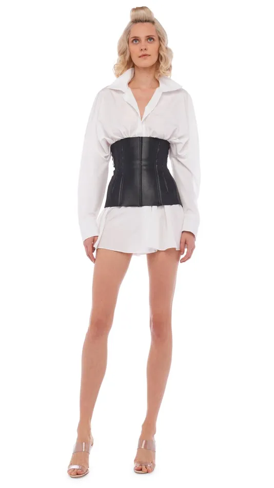 Norma Kamali Dresses SUPER OS BF NK SHIRT MINI DRESS Snow White 8211 Clothing