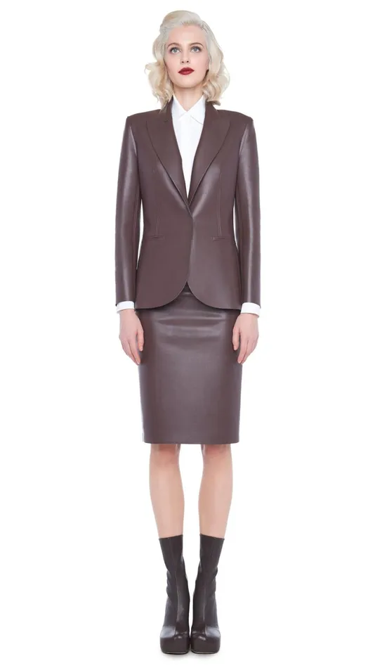 Norma Kamali Jackets CLASSIC SINGLE BREASTED JACKET Chocolate 8211 Clothing