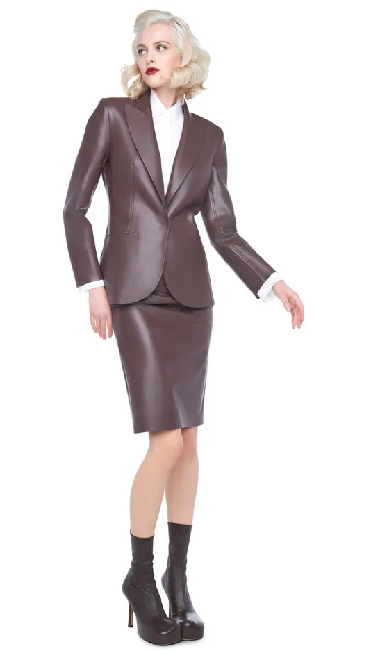 Norma Kamali Jackets CLASSIC SINGLE BREASTED JACKET Chocolate 8211 Clothing