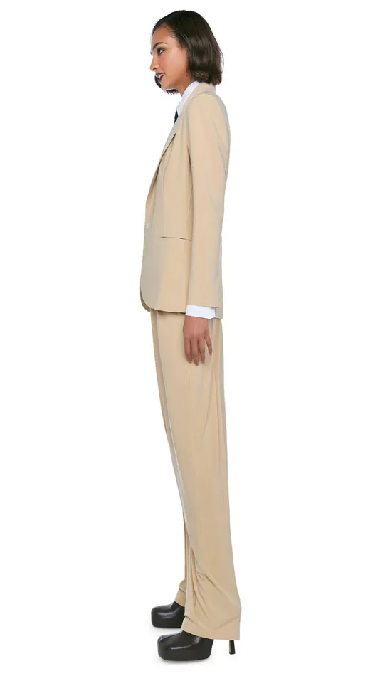 Norma Kamali Jackets CLASSIC SINGLE BREASTED JACKET Sand 8211 Clothing