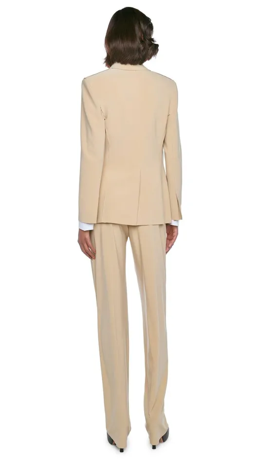 Norma Kamali Jackets CLASSIC SINGLE BREASTED JACKET Sand 8211 Clothing