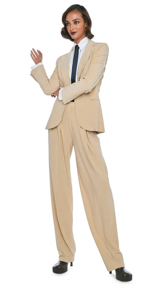 Norma Kamali Jackets CLASSIC SINGLE BREASTED JACKET Sand 8211 Clothing