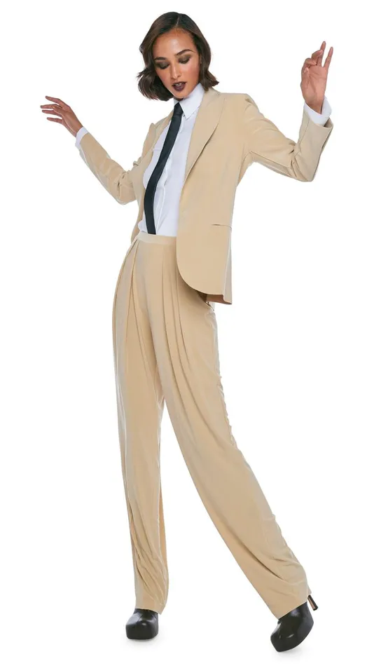 Norma Kamali Jackets CLASSIC SINGLE BREASTED JACKET Sand 8211 Clothing