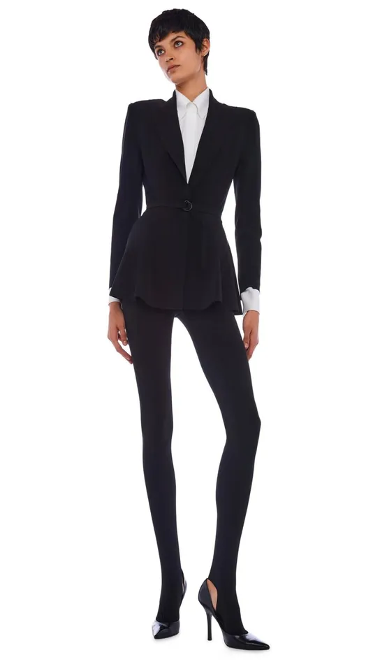 Norma Kamali Jackets SB PEPLUM JACKET Black 8211 Clothing