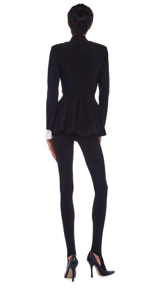 Norma Kamali Jackets SB PEPLUM JACKET Black 8211 Clothing
