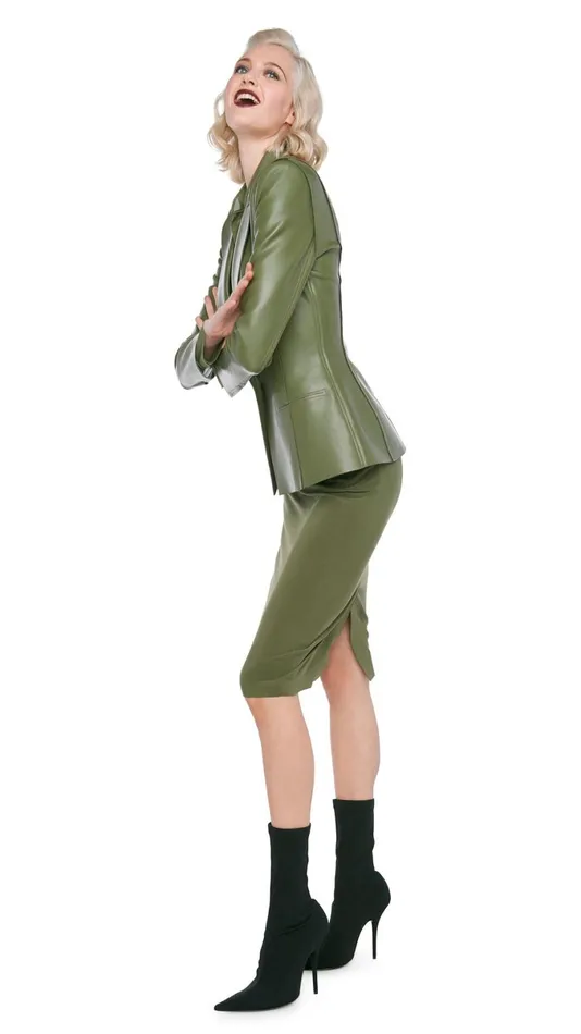 Norma Kamali Jackets SINGLE BREASTED BOY FIT JACKET Military 8211 Clothing