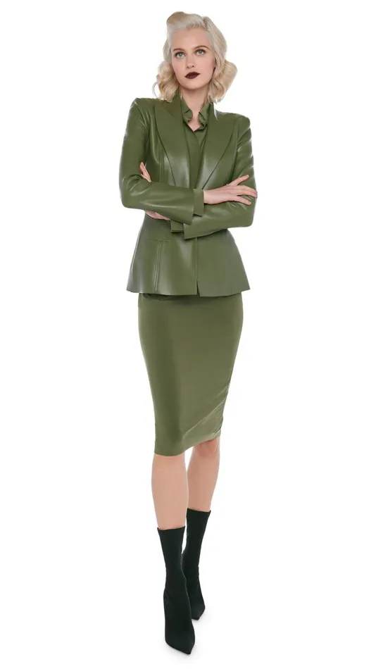 Norma Kamali Jackets SINGLE BREASTED BOY FIT JACKET Military 8211 Clothing
