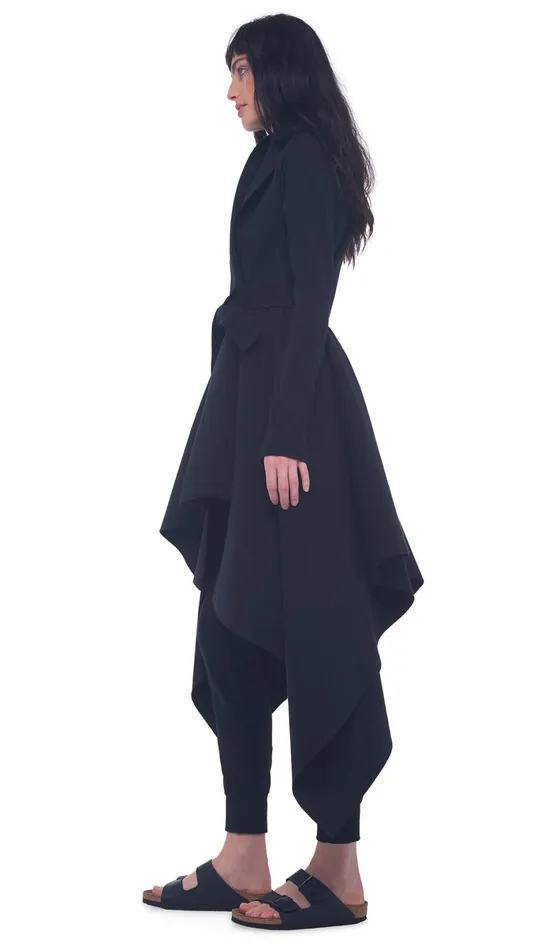 Norma Kamali Jackets UNEVEN BLANKET COAT Black 8211 Clothing