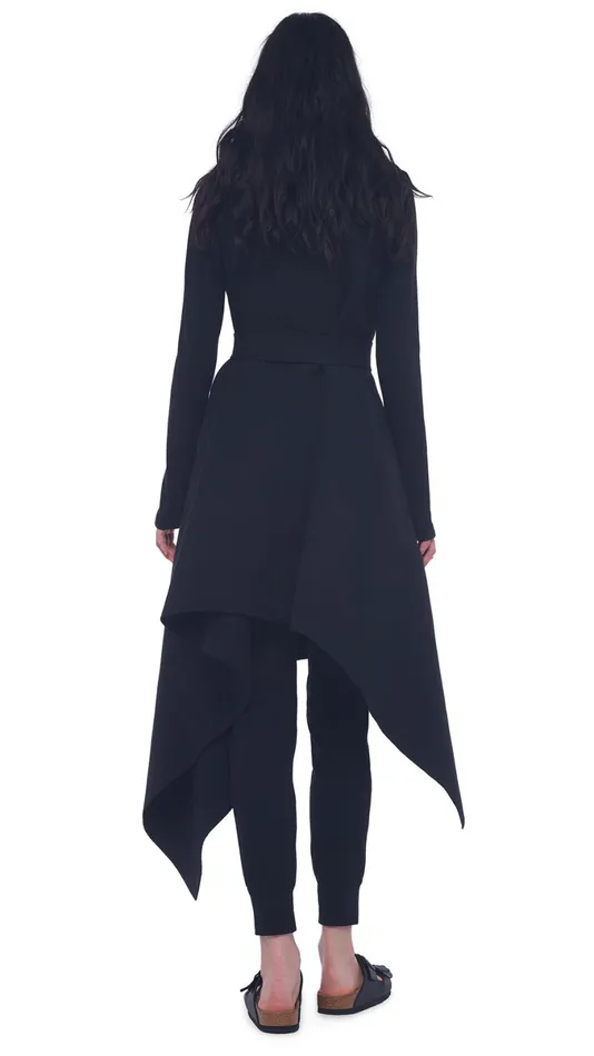 Norma Kamali Jackets UNEVEN BLANKET COAT Black 8211 Clothing