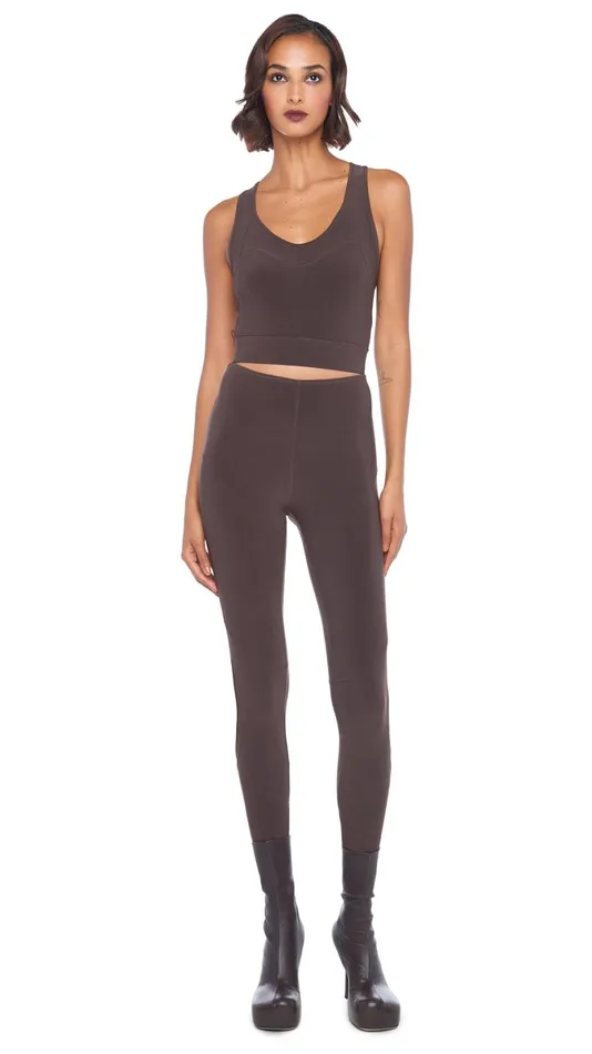 Norma Kamali Tops ACTIVE BRA Chocolatechocolate Mesh 8211 Clothing