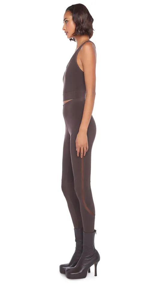 Norma Kamali Tops ACTIVE BRA Chocolatechocolate Mesh 8211 Clothing