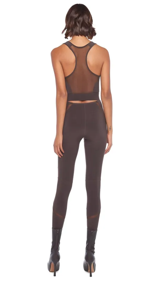 Norma Kamali Tops ACTIVE BRA Chocolatechocolate Mesh 8211 Clothing