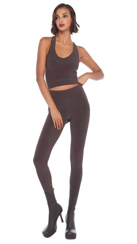 Norma Kamali Tops ACTIVE BRA Chocolatechocolate Mesh 8211 Clothing