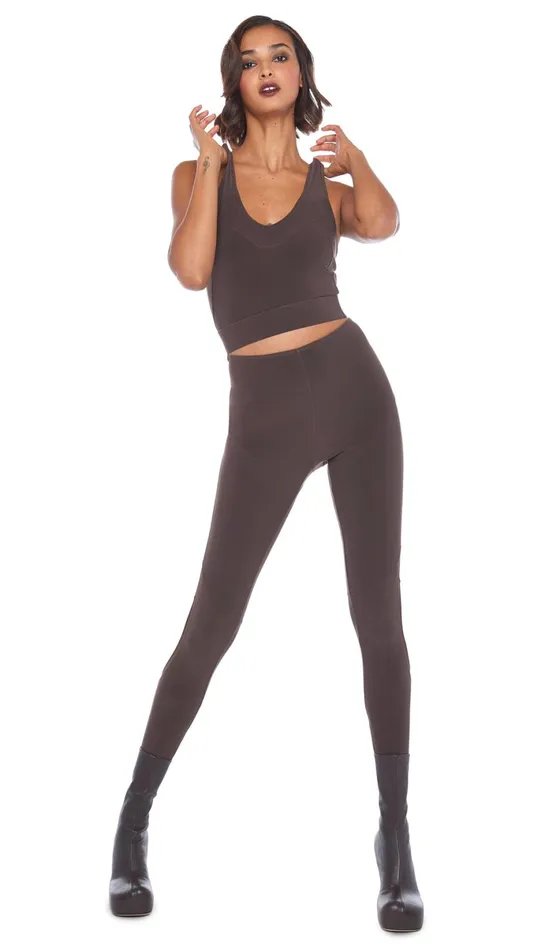 Norma Kamali Tops ACTIVE BRA Chocolatechocolate Mesh 8211 Clothing
