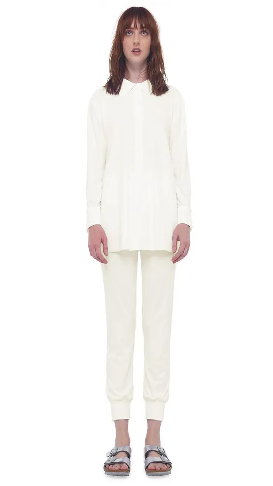 Norma Kamali Tops BF NK SHIRT Ivory 8211 Clothing