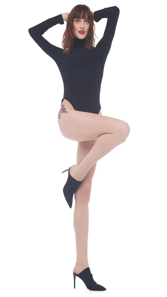 Norma Kamali Tops LONG SLEEVE TURTLE BODYSUIT Black 8211 Clothing