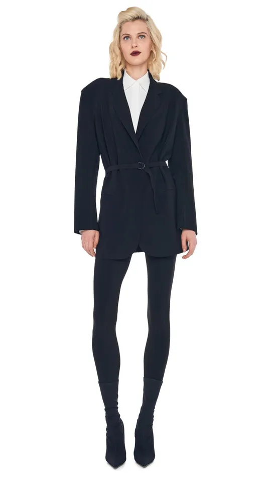 Norma Kamali Wardrobe LEGGING W FOOTIE WO WAISTBAND With OVERSIZED SINGLE BREASTED JACKET 8211 Clothing Norma Kamali Wardrobe LEGGING W FOOTIE WO WAISTBAND With OVERSIZED SINGLE BREASTED JACKET 8211 Clothing