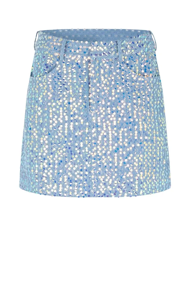 North Skirt 8211 Blue Glitter Women Cras Skirts and Shorts