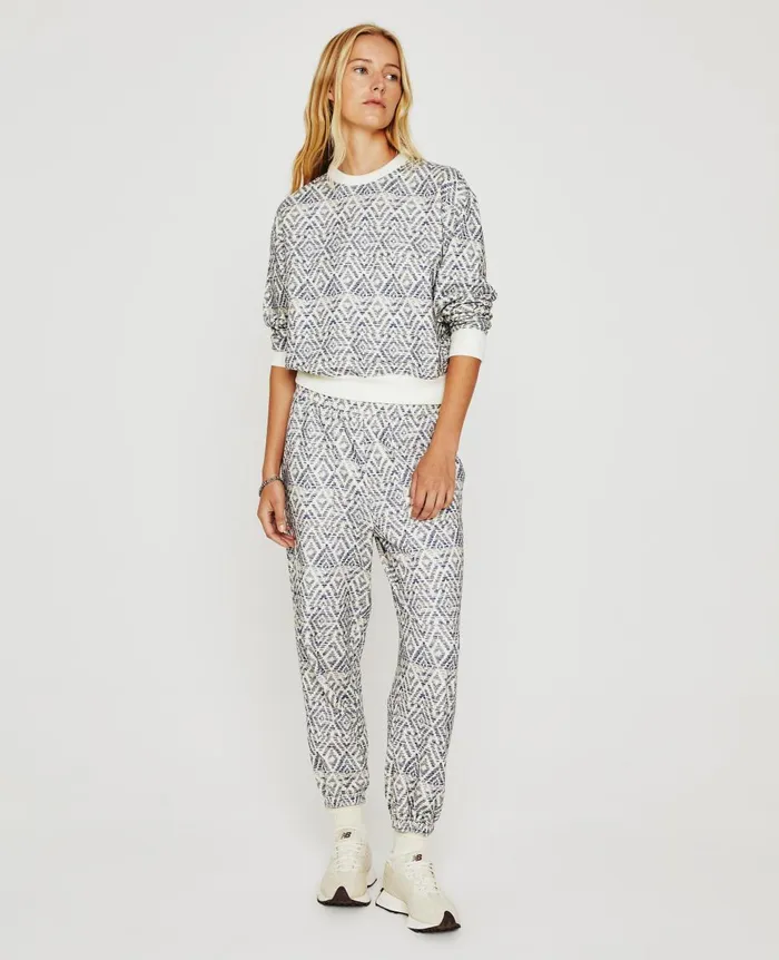 Nova Crew Diamond Chevron Blue Multi Women AG Jeans Sweatshirts Nova Crew Diamond Chevron Blue Multi Women AG Jeans Sweatshirts