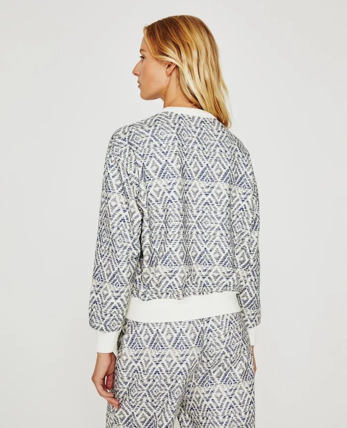 Nova Crew Diamond Chevron Blue Multi Women AG Jeans Sweatshirts Nova Crew Diamond Chevron Blue Multi Women AG Jeans Sweatshirts