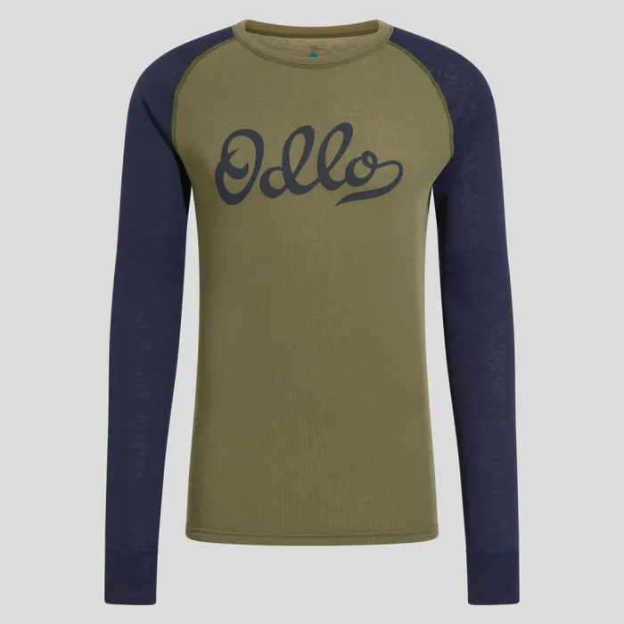 Odlo Base Layers The Active Warm Print Base Layer Set Burnt Olive 8211 Dark Sapphire 8211 Men