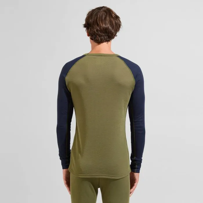 Odlo Base Layers The Active Warm Print Base Layer Set Burnt Olive 8211 Dark Sapphire 8211 Men