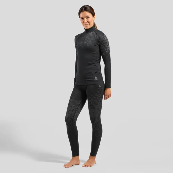 Odlo Base Layers The Kinship Performance Wool Warm Base Layer Bottoms Black Melange 8211 Women