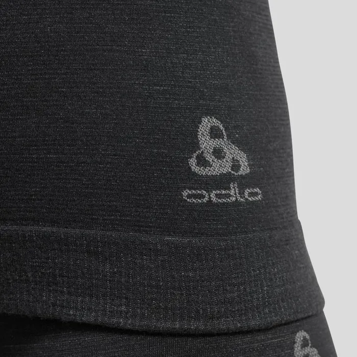 Odlo Base Layers The Kinship Performance Wool Warm Base Layer HalfZip Black Melange 8211 Women