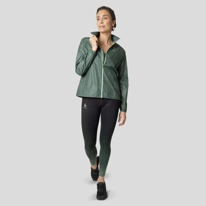 Odlo Jackets and Vests The Zeroweight Print Running Jacket Loden Frost 8211 Women
