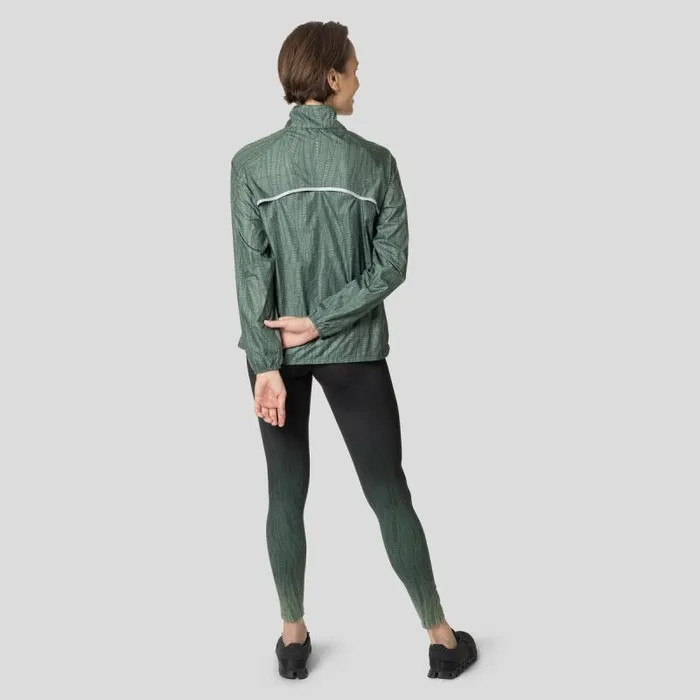 Odlo Jackets and Vests The Zeroweight Print Running Jacket Loden Frost 8211 Women