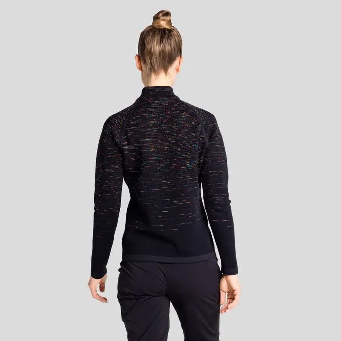 Odlo Mid Layers and Longsleeves The Blackcomb HalfZip Mid Layer Black 8211 Space Dye 8211 Women