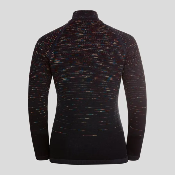Odlo Mid Layers and Longsleeves The Blackcomb HalfZip Mid Layer Black 8211 Space Dye 8211 Women