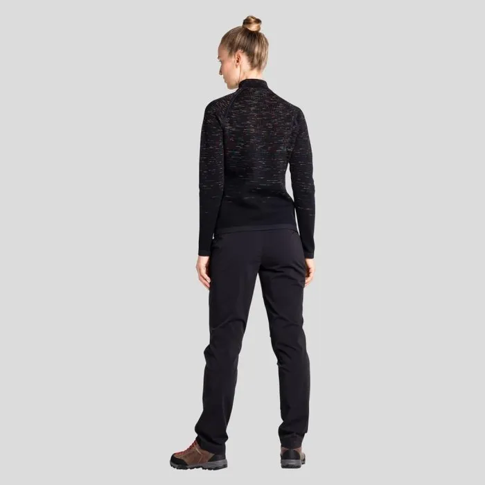 Odlo Mid Layers and Longsleeves The Blackcomb HalfZip Mid Layer Black 8211 Space Dye 8211 Women